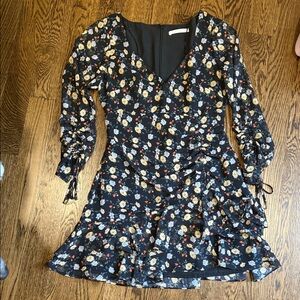 La Maison Talulah Floral Black Dress